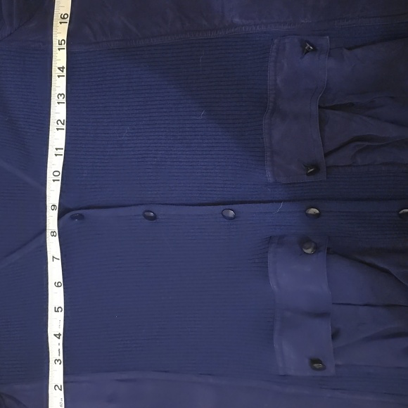 St. John Deep Blue V-Neck Cardigan - Picture 4 of 5